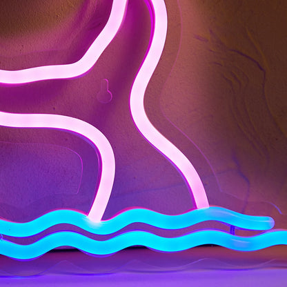Mermaid LED Neon Sign USB Powered Neon Signs Night Light 3D Wall Art & Game Room Bedroom Living Room Decor Lamp Signs