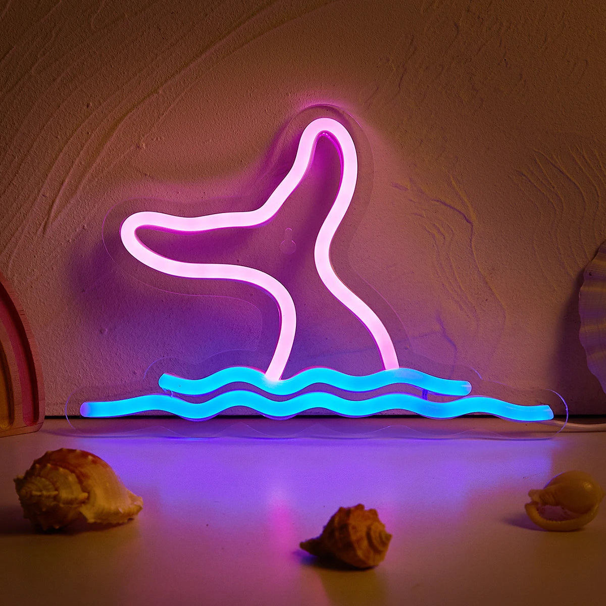 Mermaid LED Neon Sign USB Powered Neon Signs Night Light 3D Wall Art & Game Room Bedroom Living Room Decor Lamp Signs